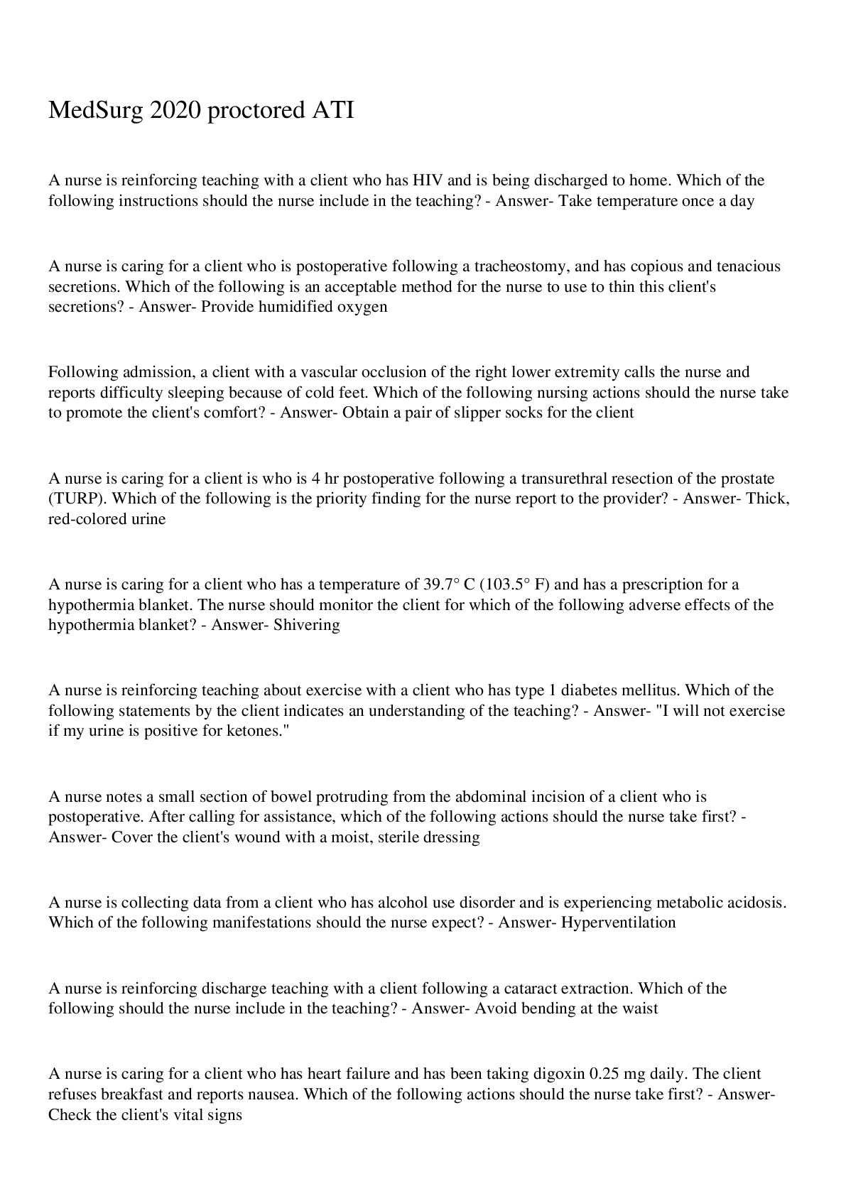 Preview image for MedSurg 2020 proctored ATI